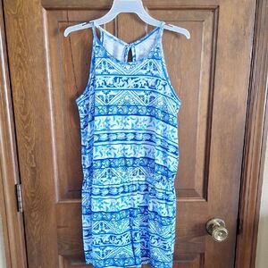 The Childrens Place Blue and White Romper Size L 10/12